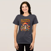 Hippy Boho Mushroom Peace Trippy トライブレンドＴシャツ (正面全面)