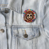"Hippy Peace Monkey" Button 缶バッジ (インサイチュ)