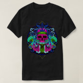 Hippy Skull Weed Goth Mushrooms Psychedelic  Tシャツ (デザイン正面)