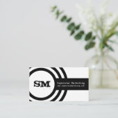 Hipsterモダン名刺、白黒 名刺 (スタンド正面)