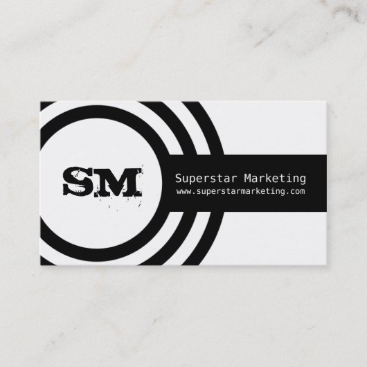 Hipsterモダン名刺、白黒 名刺 (正面)