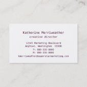 Hipsterモダン Business Card、Violet 名刺 (裏面)