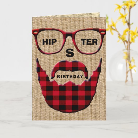 HipSter誕生日カード カード (黄色い花)