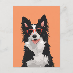 Hipster 縁ど Collieポストカード(愛犬家) ポストカード