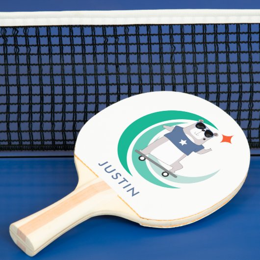 Hipster Bearスケートボーダー任意の名前 卓球ラケット (インサイチュ)