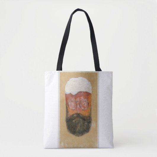 Hipster Bearded Beer Mug Tote Bag トートバッグ (正面)