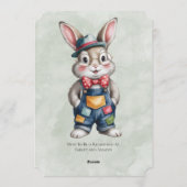 Hipster Bunny Boy Baby Shower 招待状 (裏面)