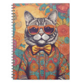 Hipster Cat Spiral Photo Notebook ノートブック (正面)