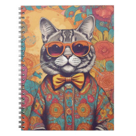 Hipster Cat Spiral Photo Notebook ノートブック