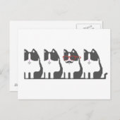 Hipster Cat Standing Out Pixel Artはがき ポストカード (正面/裏面)