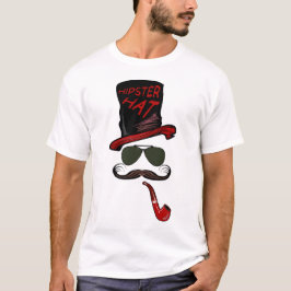 hipster_chapeau_pipe_moustache_lunette_de_soleil_8 tシャツ
