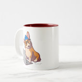 Hipster Corgi 2 (文字なし) ツートーンマグカップ (正面左)