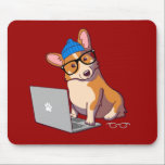 Hipster Corgi 2 (文字なし) マウスパッド<br><div class="desc">バロー？Hipster Corgiはグルテンフリーのドッグフードについてブログに書いている。</div>