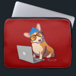 Hipster Corgi 2 (文字なし) ラップトップスリーブ<br><div class="desc">バロー？Hipster Corgiはグルテンフリーのドッグフードについてブログに書いている。</div>