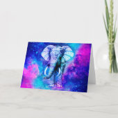 Hipster Elephant Nebula Space カード (正面)