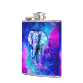 Hipster Elephant Nebula Space フラスク (左)