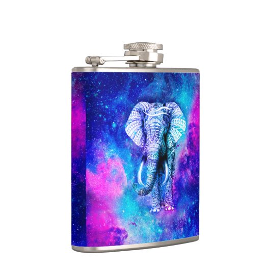 Hipster Elephant Nebula Space フラスク (右)