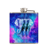 Hipster Elephant Nebula Space フラスク (裏面)