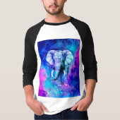 Hipster Elephant Nebula Space Tシャツ (正面)