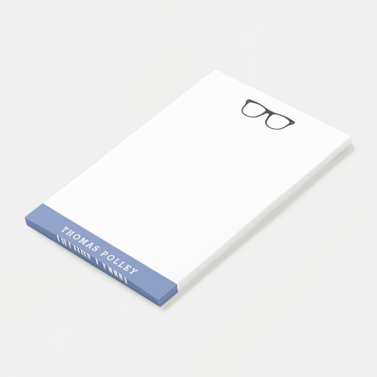 Hipster Glasses パーソナライズされた Post-It Notepad ポストイット (アングル)