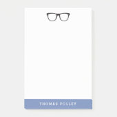 Hipster Glasses パーソナライズされた Post-It Notepad ポストイット (正面)