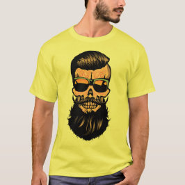 hipster_mexicaine_tete_de_mort_crane_barbe_moustac tシャツ