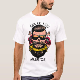 hipster_mexicaine_tete_de_mort_crane_fleur_rose_ci tシャツ
