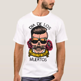hipster_mexicaine_tete_de_mort_crane_fleur_rose_mo tシャツ