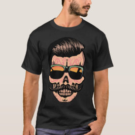 hipster_mexicaine_tete_de_mort_crane_moustache_fan tシャツ