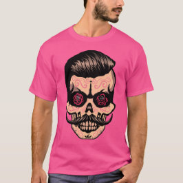 hipster_mexicaine_tete_de_mort_crane_moustache_fle tシャツ