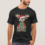 Hipster Moose - Santa Hat - Merry おもしろい Christmas Tシャツ<br><div class="desc">ヒップスタームース – サンタハット – メリークリスマスホリデおもしろいー</div>