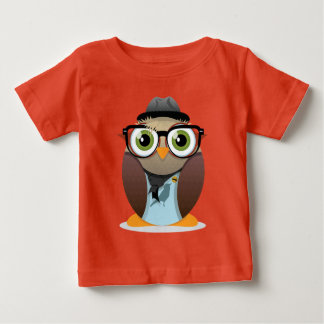 Hipster Owl small print ベビーTシャツ