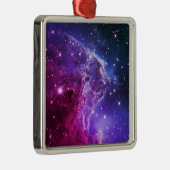 Hipster Purple Ombre Monkey Head Nebula メタルオーナメント (右)