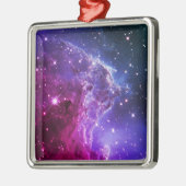 Hipster Purple Ombre Monkey Head Nebula メタルオーナメント (左)