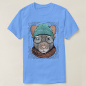 Hipster Rat With Glasses Mouse Rodent Lover  Tシャツ (デザイン正面)