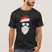 Hipster Santa Beard Aviator Sunglasses And Hat Tシャツ (正面)