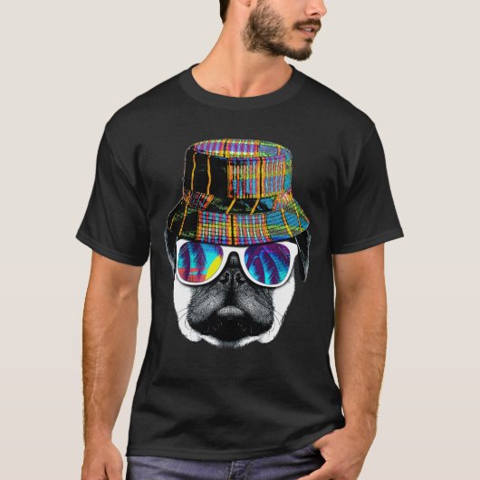 Hipster summer pug tシャツ (正面)
