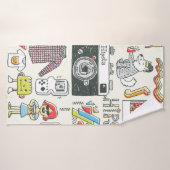 Hipster swag hand drawn colorful doodle set. Vinta バスタオル (バスタオル)