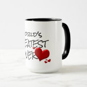 Hipster world's greatest lover cute funny coffee マグカップ (正面右)