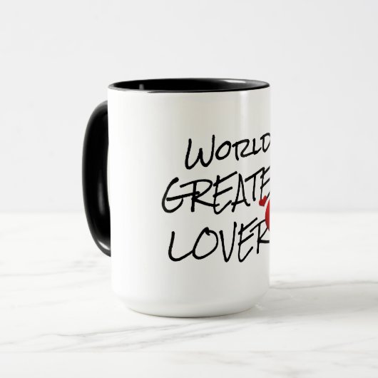 Hipster world's greatest lover cute funny coffee マグカップ (正面左)
