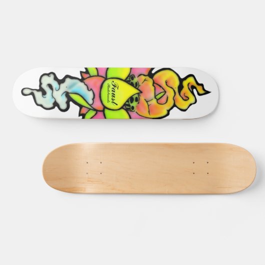 HIPTSTER FATのお父さん新しいSKOOLの入れ墨のはすの花 スケートボード (横)