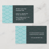 Hiragamiの波パターン日本様式 名刺 (正面/裏面)