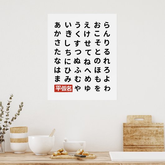 Hiragana ポスター (キッチン)