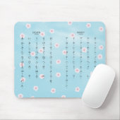 Hiragana Katakana Japanese Sakura Blossoms マウスパッド (マウス)