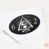 hiram abiff lodge 62ステッカー 楕円形シール (封筒)
