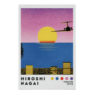 Hiroshi Nagai Inspired City Pop Travel Poster ポスター