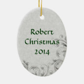 Hiroshigeの日本のなファインアートのクリスマス セラミックオーナメント (裏面)