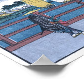 Hiroshige著吉田橋の日本語Ukiyo-e ポスター (角)