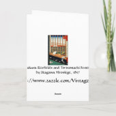 Hiroshige著Mt富士の眺めの窓の猫 カード (裏面)