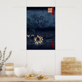 Hiroshige Ukiyo-e Poster Foxfires at the Changing ポスター (キッチン)